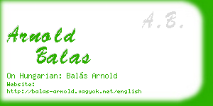 arnold balas business card