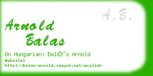 arnold balas business card